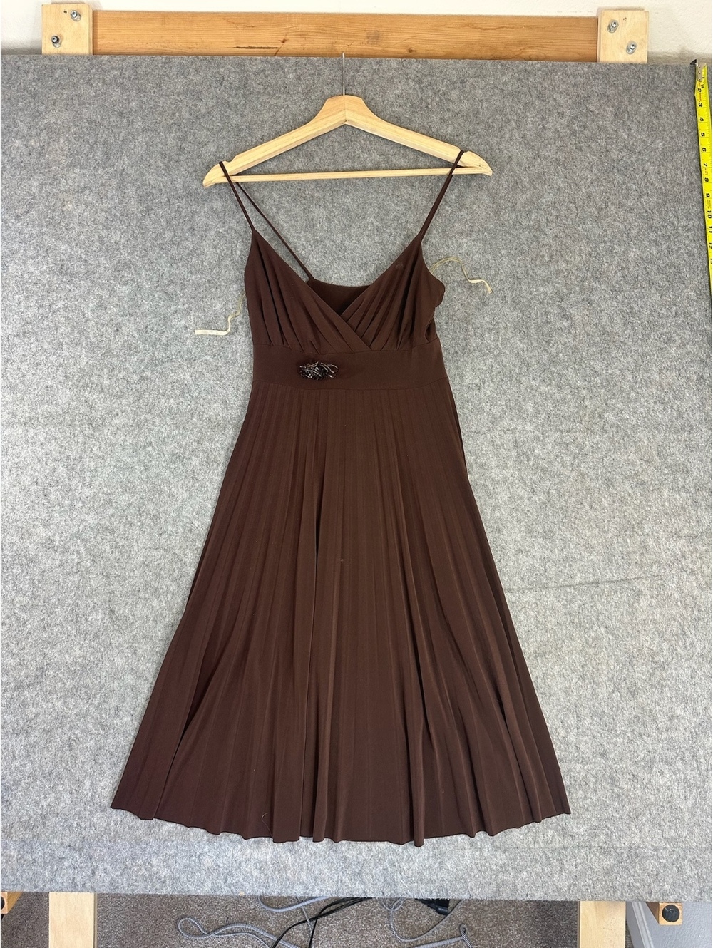 Vintage B.Smart Brown spaghetti strap midi dress Size 3/4